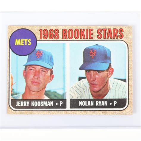 Buy from many sellers and get your cards all in one shipment! Lot - 1968 Topps Nolan Ryan Rookie Baseball Card #177, EXMT-NM, Crease Free