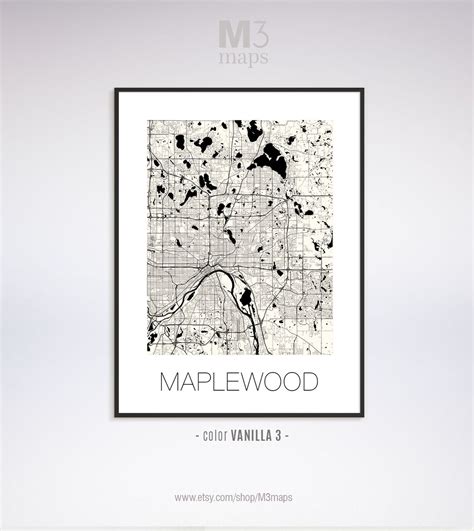 Maplewood Minnesota Maplewood Mn Map Maplewood Map Etsy