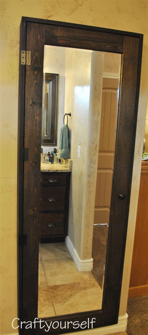 After the paint has completely dried, use a construction adhesive specifically designed for mirrors and bathrooms to adhere the mdf boards directly onto the mirror. DIY Bathroom Cabinet with Mirror - Craft | Bathroom mirror ...