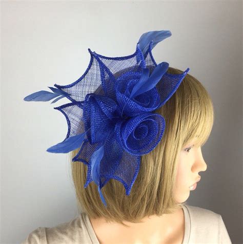 royal blue fascinator cobalt blue fascinator wedding mother of etsy uk blue fascinator
