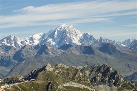 Vue Sur Le Mont Blanc Depuis Le Domaine Des Arcs Paysage Station De