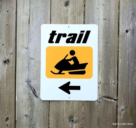Snowmobile Trail Marker Sign Directional Arrow Points Left Etsy Uk