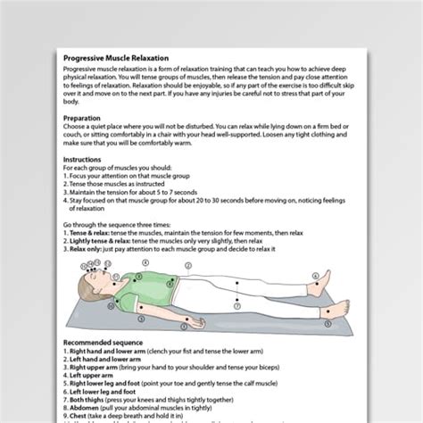 Progressive Muscle Relaxation Worksheet