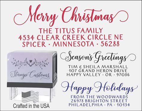 Christmas Address Stamp Merry Christmas Self Inking Return Address