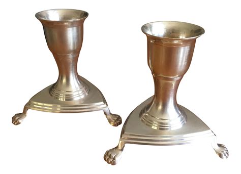 Vintage Claw Foot Brass Candle Holders- A Pair | Candle holders, Brass candle holders, Candles