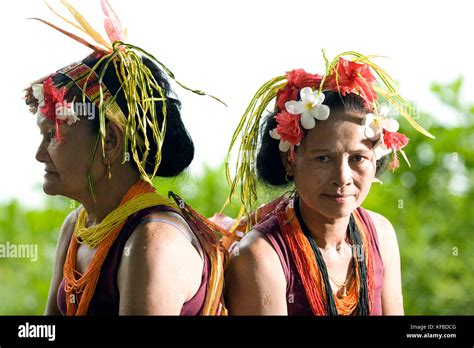 indonesia mentawai islands kandui resort portrait of mature mentawai women in traditional