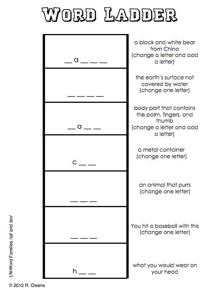 Word ladders 1 2 grade. word ladder | Word ladders, Spelling words