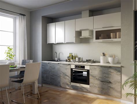 Visualiza el estilo de tu cocina equipada en un espacio de vida realista. Cocina moderna Visualización y diseño 3D, trabajo en ...