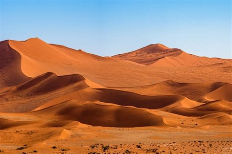 Mooi Landschap Van Oranje Zandduin Oranje Zand Bij Namib Woestijn In