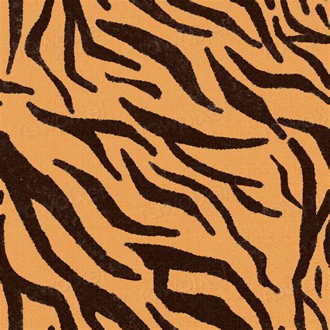 Tiger Pattern Orange Background Seamless Premium Vector Rawpixel