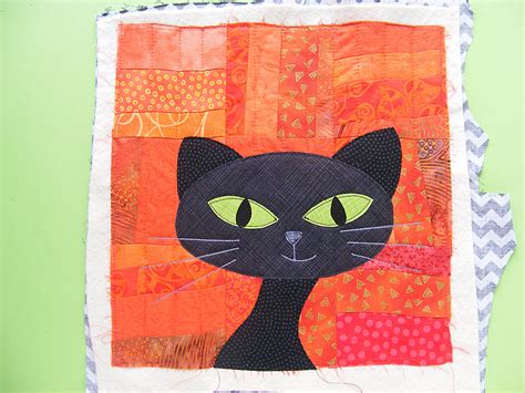 Spooky A Free Black Cat Applique Pattern Shiny Happy World