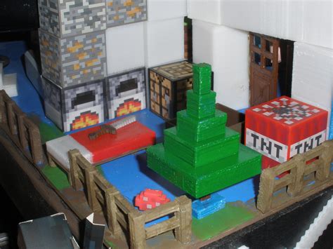 Minecraft Blocks Papercraft Bed