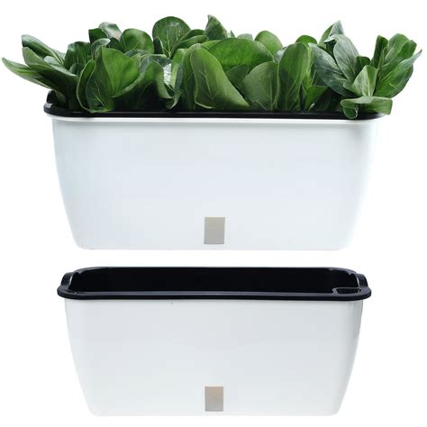 2 Packs Extra Large Self Watering Planters For Vegetables Indoor Window