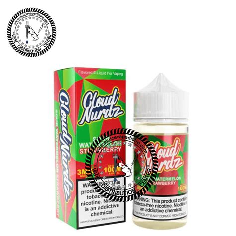 Sour Watermelon Strawberry Vape Juice By Cloud Nurdz 100ml Ejv Distro