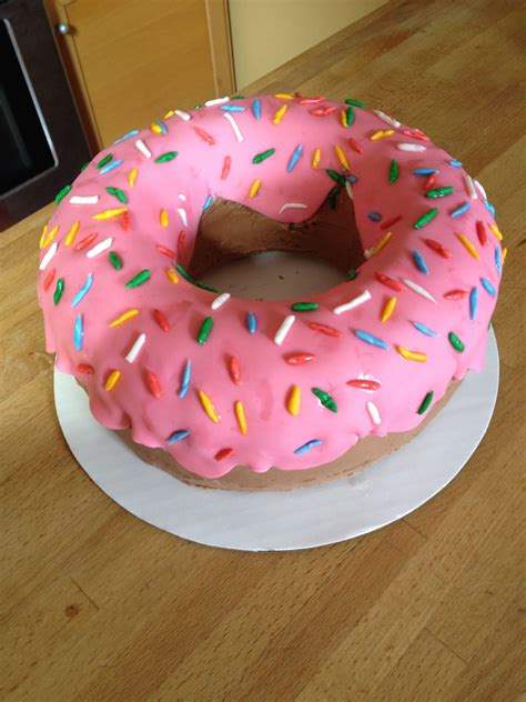 Donut Shaped Cake Vanilla Cake With Nutella Frosting Birthday Donuts