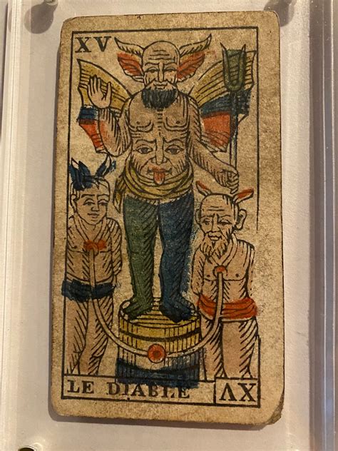 “the Devil” Rare Historical Antique Hand Painted Tarot Card 1850