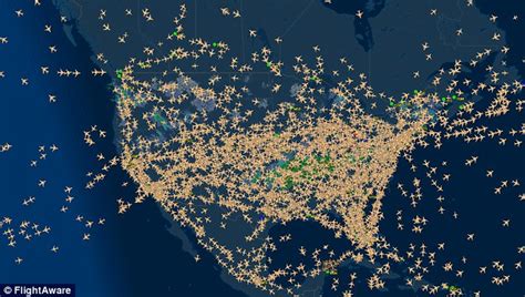 Flight Tracker Map Shows 64 Million Traveling By Plane Daily Mail Online