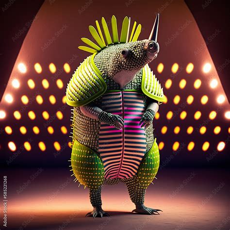 Realistic Lifelike Armadillo In Fluorescent Electric Highlighters Ultra