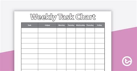 Weekly Task Chart Teaching Resource Routine Chart Sticker Chart