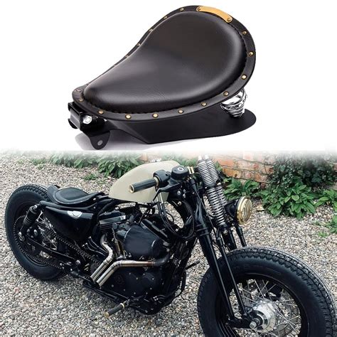 Buy Black Motorcycle Rivet Solo Seat Spring Bobber With Base Plate