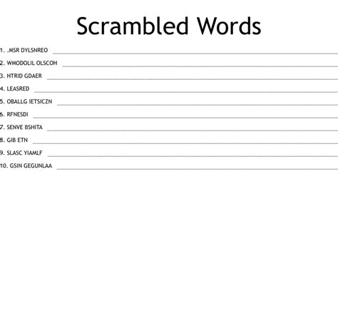 Scrambled Words Wordmint