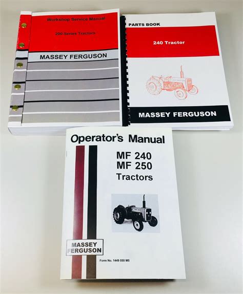 Massey Ferguson Mf 240 Tractor Service Parts Operators Manual Shop Book