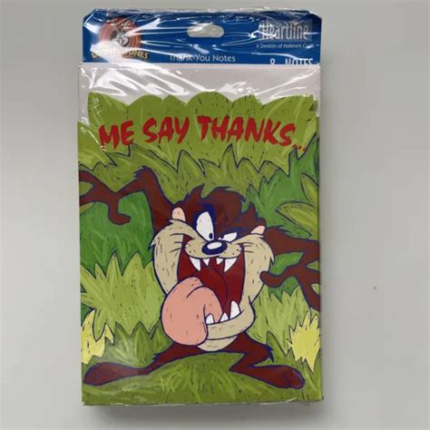 Vintage Looney Tunes Thank You Notes Tasmanian Devil Me Say Thanks