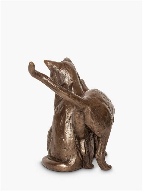 Frith Sculpture Making Friends Cat Sculpture By Paul Jenkins H15cm Bronze At John Lewis And Partners