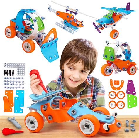 132 Pcs Stem Toys 5 In 1 Building Projects Set For 6 Year Old Boys