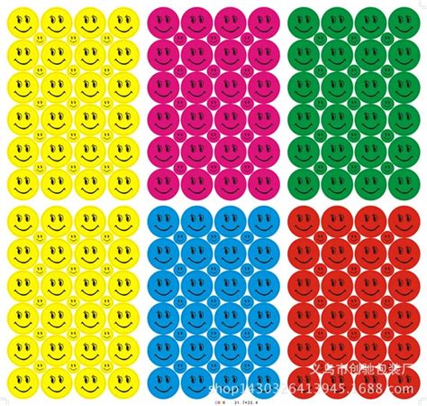 5 Colors Cartoon Children Stickers Smile Face Smiley Toys Reward