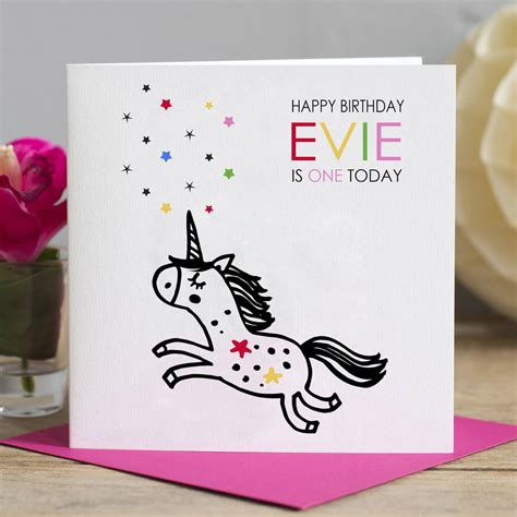 Save time and effort by using our ready made messages in your next birthday card. 1st birthday card unicorn by lisa marie designs | notonthehighstreet.com