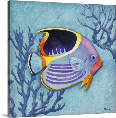 Azure Tropical Fish I Wall Art Canvas Prints Framed Prints Wall