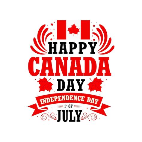 Premium Vector Happy Canada Day Greeting Card Background Red Happy