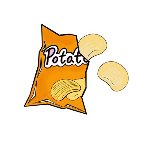 Potato Chip Snack Logo Advertising Hand Painted Pop Snack Icon Snack