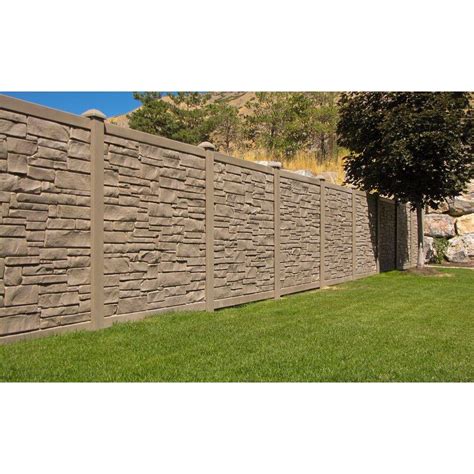 Faux Stone Composite Privacy Fence Panel 6 Ft H X 6 Ft W Brown
