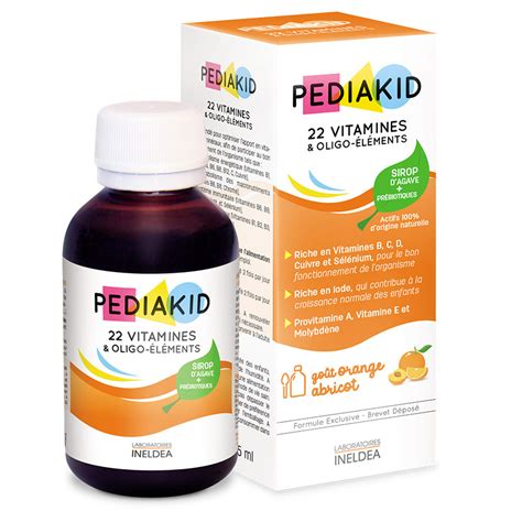 Pediakid Sirop 22 Vitamines Et Oligo éléments Ineldea Complément
