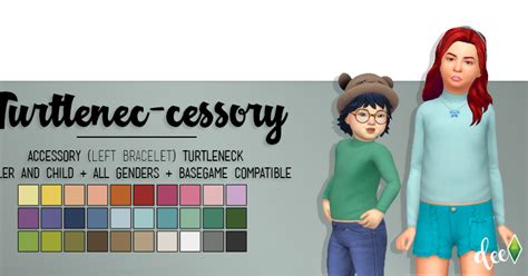 Turtleneck Accessory Top For Kids And Toddlers Sims 4
