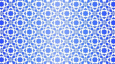 Seamless Pattern Of Floral Islamic Art With Blue Color For Ramadan