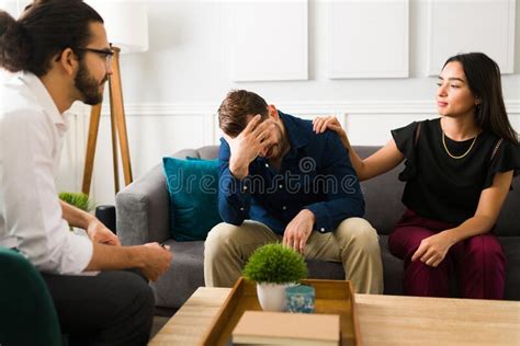 Unhappy Man With Marriage Problems Stock Photo Image Of Talking