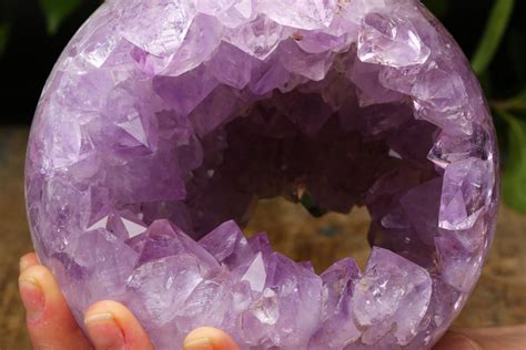 Amazing Huge Amethyst Double Geode Sphere With Gemmy Crystals By