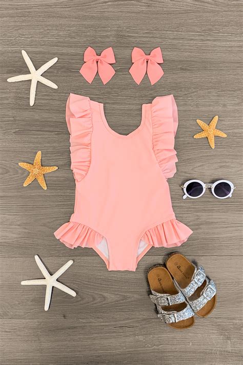Pink Ruffle One Piece Swimsuit Sparkle In Pink