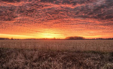 Sunset In The Farm Field Sunset Farm Field Landscape Photos