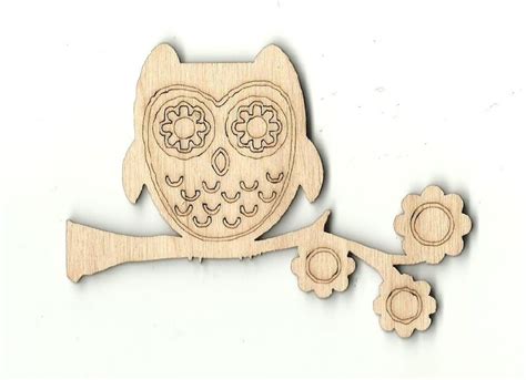 Owl Laser Cut Out Unfinished Wood Shape Craft Supply Brd31 Etsy