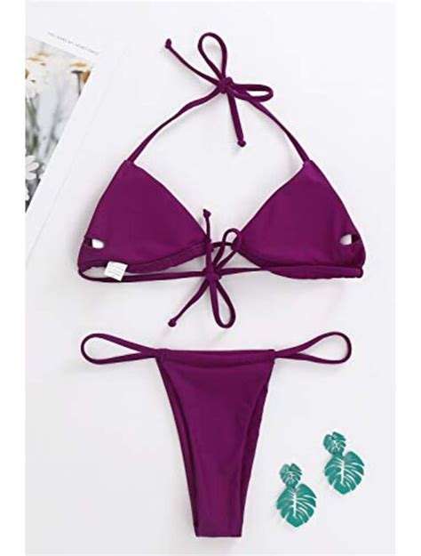 Buy Xunyu Bikini Set Bandage Solid Brazilian Swimwear Two Pieces Swimsuit Padded Thong Tanning