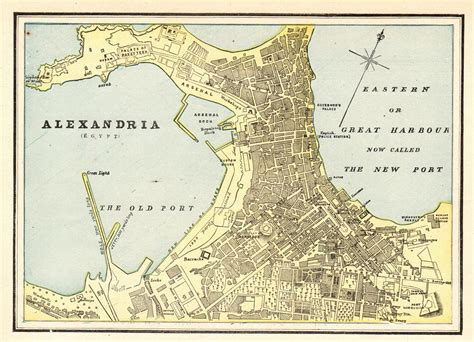 1892 Antique Alexandria Egypt Map George Cram Atlas Map Of Alexandria