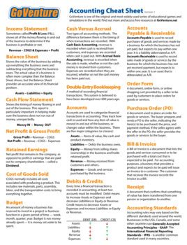 Accounting Cheat Sheet By Goventure By Mediaspark Tpt