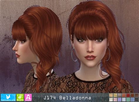 J174 Belladonna Hair P At Newsea Sims 4 Sims 4 Updates