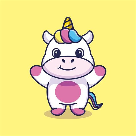 Premium Vector Cute Unicorn Mascot Illustration Cartoon Premium Vector