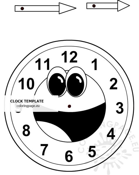 Free Printable Clock Templates Coloring Page