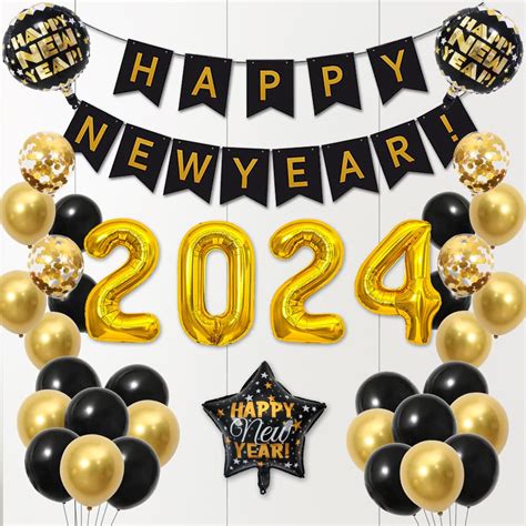 Buy Happy New Year Decorations 2024 New Years Eve Decorations 2024